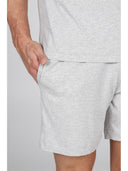 Pigiama corto girocollo melange, in traspirante jersey di puro cotone s/z
