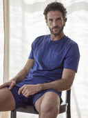 Pigiama corto in setoso puro cotone mercerizzato tinta unita