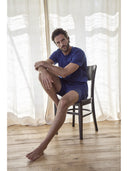 Pigiama corto in setoso puro cotone mercerizzato tinta unita