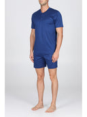 Pigiama corto in setoso puro cotone mercerizzato tinta unita