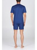 Pigiama corto in setoso puro cotone mercerizzato tinta unita