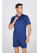 Pigiama corto in setoso puro cotone mercerizzato tinta unita