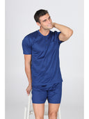 Pigiama corto in setoso puro cotone mercerizzato tinta unita