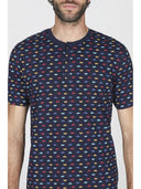 Pigiama corto uomo, in fresco jersey 100% cotone in fantasia