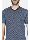 Pigiama corto uomo in leggero e setoso puro cotone mercerizzato, disegni geometrici