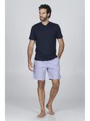 Pigiama serafino in popeline e jersey, per un comfort contemporaneo