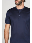 Pigiama serafino in popeline e luxury jersey, per un comfort contemporaneo Azzurro Julipet