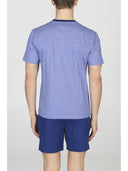Short V-neck pyjamas in soft pure compact cotton