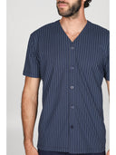 Pigiama aperto a v in traspirante jersey di puro cotone s/z, disegno cravatteria Cravatta Julipet