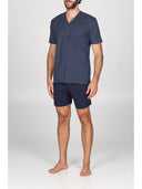 Pigiama aperto a v in traspirante jersey di puro cotone s/z, disegno cravatteria Cravatta Julipet