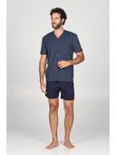 Pigiama aperto a v in traspirante jersey di puro cotone s/z, disegno cravatteria Cravatta Julipet