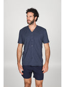 Pigiama aperto a v in traspirante jersey di puro cotone s/z, disegno cravatteria Cravatta Julipet