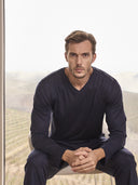 Pigiama collo a v in puro lyocell