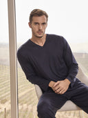 Pigiama collo a v in puro lyocell