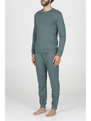 Completo homewear girocollo in soffice modal colore verde