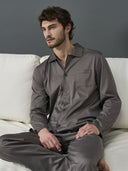 Pigiama cardigan in elegante jersey di cotone mercerizzato