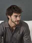 Pigiama cardigan in elegante jersey di cotone mercerizzato