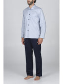 Pigiama lungo spezzato da uomo, in cotone mercerizzato