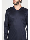 Pigiama scollo a v in leggerissimo e morbido 100% lyocell Blu Julipet