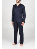 Pigiama scollo a v in leggerissimo e morbido 100% lyocell Blu Julipet