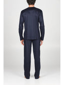 Pigiama scollo a v in leggerissimo e morbido 100% lyocell Blu Julipet