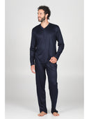 Pigiama scollo a v in leggerissimo e morbido 100% lyocell Blu Julipet