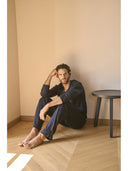 Pigiama scollo a v in leggerissimo e morbido 100% lyocell Blu Julipet