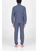 Pigiama con zip in confortevole jacquard ecolife, fantasia quadro jeans Quad Jeans Julipet