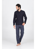 Pigiama senza polsini, in confortevole jacquard pantaloni fantasia pied de poule Pied Poule Julipet