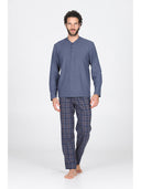 Pigiama senza polsini, in confortevole jacquard pantaloni fantasia scozzese jeans Scoz.jeans Julipet