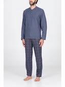 Pigiama senza polsini, in confortevole jacquard pantaloni fantasia scozzese jeans Scoz.jeans Julipet