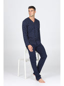Pigiama cardigan, in traspirante jersey di puro cotone s/z