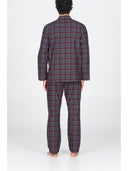 Pigiama cardigan in calda flanella scozzese rosso, con sacchetto porta pigiama Scozz.ross Julipet