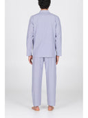 Pigiama cardigan in pregiato popeline riga blu, vestibilità impeccabile Riga Blu Julipet