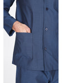 Pigiama cardigan in pregiato popeline blu, vestibilità impeccabile Blu Julipet