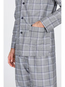 Pigiama cardigan in calda flanella di puro cotone scozzese grigio Scozz.grig Julipet