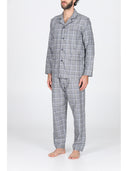 Pigiama cardigan in calda flanella di puro cotone scozzese grigio Scozz.grig Julipet