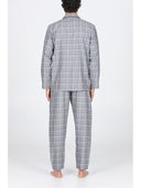 Pigiama cardigan in calda flanella di puro cotone scozzese grigio Scozz.grig Julipet