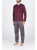 Pigiama cardigan in pregiato raso gessato e jersey di cotone mercerizzato Grigio Julipet