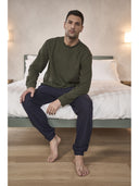 Pigiama girocollo con maglia double face due colori: verde/blu o moro/grigio Verde/blu Julipet