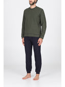 Pigiama girocollo con maglia double face due colori: verde/blu o moro/grigio Verde/blu Julipet