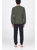 Pigiama girocollo con maglia double face due colori: verde/blu o moro/grigio Verde/blu Julipet