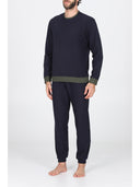 Pigiama girocollo con maglia double face due colori: verde/blu o moro/grigio Verde/blu Julipet