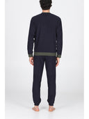 Pigiama girocollo con maglia double face due colori: verde/blu o moro/grigio Verde/blu Julipet