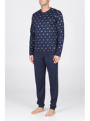 Pigiama in leggerissimo jersey 100% cotone con polsini, fantasia "music"