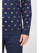 Pigiama in leggerissimo jersey 100% cotone con polsini, fantasia "music"