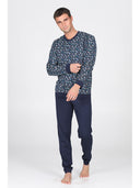 Pigiama in leggerissimo jersey 100% cotone con polsini, fantasia "tennis"