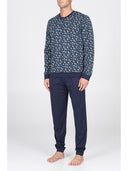 Pigiama in leggerissimo jersey 100% cotone con polsini, fantasia "tennis"