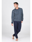Pigiama in leggerissimo jersey 100% cotone con polsini, fantasia "tennis"