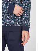Pigiama in leggerissimo jersey 100% cotone con polsini, fantasia "tennis"